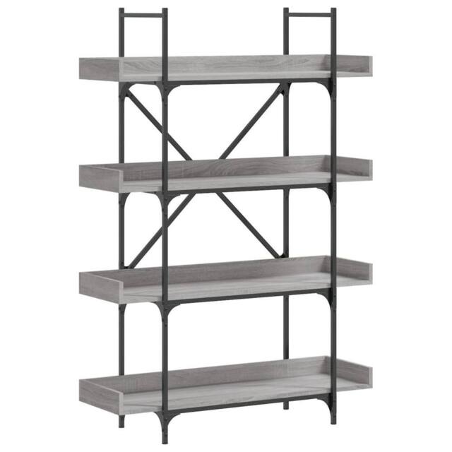 Berkfield Home Bookcase 4-Tier Grey Sonoma 100x33x145.5 cm Engineered Wood - image 1