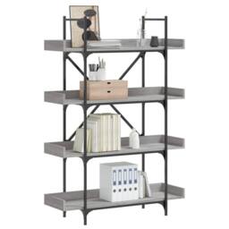 Berkfield Home Bookcase 4-Tier Grey Sonoma 100x33x145.5 cm Engineered Wood - thumbnail 2