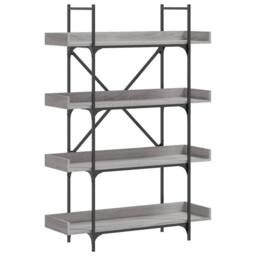 Berkfield Home Bookcase 4-Tier Grey Sonoma 100x33x145.5 cm Engineered Wood - thumbnail 1