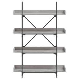 Berkfield Home Bookcase 4-Tier Grey Sonoma 100x33x145.5 cm Engineered Wood - thumbnail 4