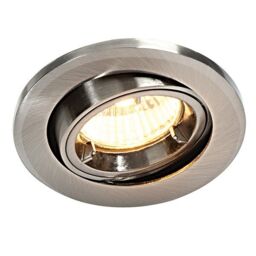 Netlighting Shieldplus Fire Rated 1 Light Recessed Tilt Downlight Satin Nickel Plate GU10 in Grey - thumbnail 2