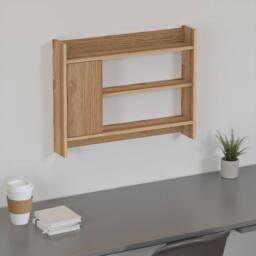 Decortie 'Fleet' Wall-Mounted Shelf Unit with Cabinet in Brown - thumbnail 1