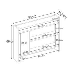 Decortie 'Fleet' Wall-Mounted Shelf Unit with Cabinet in Brown - thumbnail 4