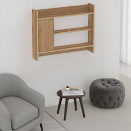 Decortie 'Fleet' Wall-Mounted Shelf Unit with Cabinet in Brown - thumbnail 3