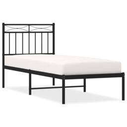 Berkfield Home Metal Bed Frame with Headboard Black 80x200 cm - thumbnail 3