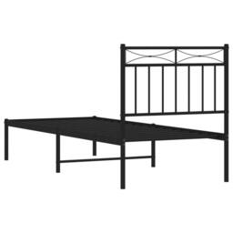 Berkfield Home Metal Bed Frame with Headboard Black 80x200 cm - thumbnail 7