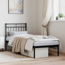 Berkfield Home Metal Bed Frame with Headboard Black 80x200 cm - thumbnail 2