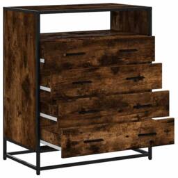 Berkfield Home Elegant Drawer Cabinet Smoked Oak 70x41x83.5 cm Engineered Wood in Brown - thumbnail 5