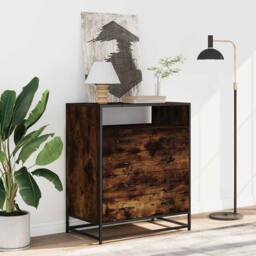 Berkfield Home Elegant Drawer Cabinet Smoked Oak 70x41x83.5 cm Engineered Wood in Brown - thumbnail 1