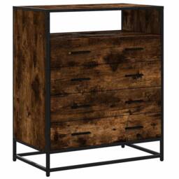 Berkfield Home Elegant Drawer Cabinet Smoked Oak 70x41x83.5 cm Engineered Wood in Brown - thumbnail 3