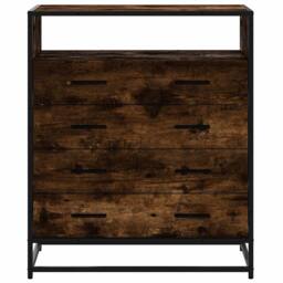 Berkfield Home Elegant Drawer Cabinet Smoked Oak 70x41x83.5 cm Engineered Wood in Brown - thumbnail 4