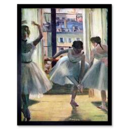 "Artery8 Edgar Degas Three Dancers A Practice Room Old Master Framed Art Print in Blue - Size: W12"" x H16""" - thumbnail 1