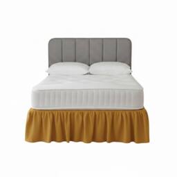 Snug City Base Valance Polycotton Sheet for Divan Beds Easy Care Bed Base Cover in Mustard - Size: Single - thumbnail 2