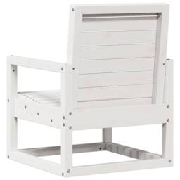 Berkfield Home 3 Piece Garden Lounge Set White Solid Wood Pine - thumbnail 6
