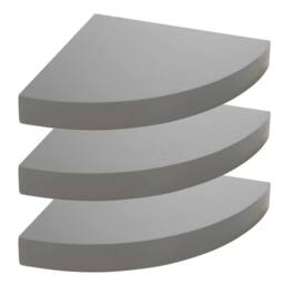 Kelvenix 3 x Grey Floating Wooden Wall Mount Corner Shelf Display Unit MDF Shelf - thumbnail 1