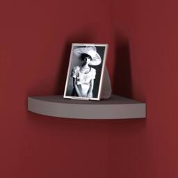 Kelvenix 3 x Grey Floating Wooden Wall Mount Corner Shelf Display Unit MDF Shelf - thumbnail 2