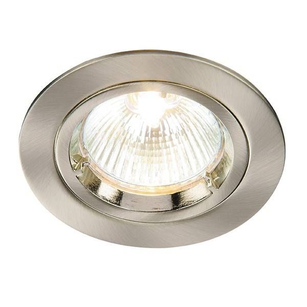 Netlighting Cast 1 Light Recessed Downlight Satin Nickel Plate GU10 in Grey