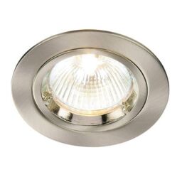 Netlighting Cast 1 Light Recessed Downlight Satin Nickel Plate GU10 in Grey
