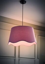 ValueLights Mabel Linen Large 30cm Scallop Edge with Trim Ceiling Light Lamp Shade in Lilac - thumbnail 2