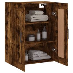 Berkfield Home Wall Mounted Cabinet Smoked Oak 69.5x34x90 cm Engineered Wood in Brown - thumbnail 5