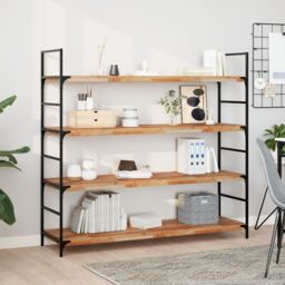 Berkfield Home Floating Shelf 140x40x4 cm Oil Finished Solid Wood Acacia in Brown - Size: 140 x 40 x 4 cm