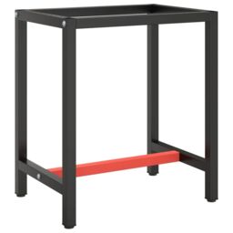 Berkfield Home Work Bench Frame Matte Black & Matte Red 70x50x79 cm Metal - Size: 70 x 50 x 79 cm