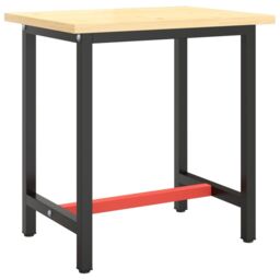 Berkfield Home Work Bench Frame Matte Black & Matte Red 70x50x79 cm Metal - Size: 70 x 50 x 79 cm - thumbnail 2