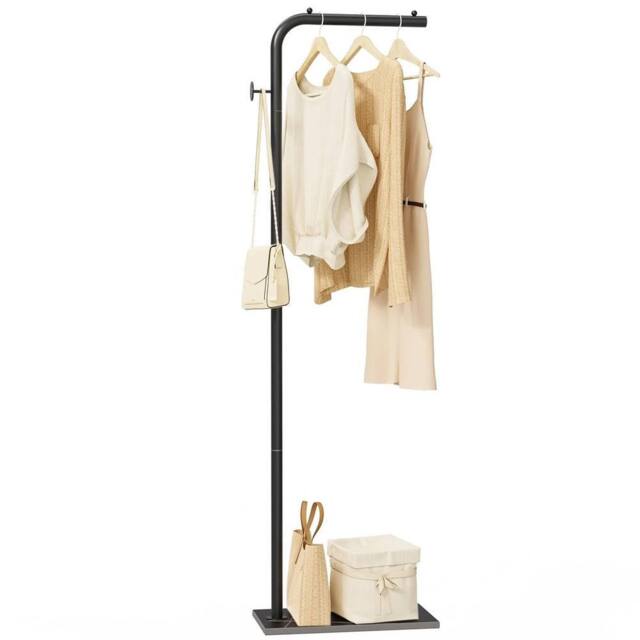 FORGEVIO Black Metal Coat Stand 39x26x180cm - Size: 39 x 26 x 180 cm - image 1