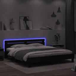 Berkfield Home Bed Frame with LED without Mattress Black 200x200 cm - thumbnail 4