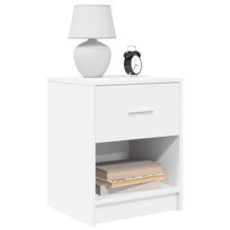 Berkfield Home Bedside Cabinets 2 pcs with Drawer White 40x34x50 cm in Black - Size: 40 x 34 x 50 cm - thumbnail 1
