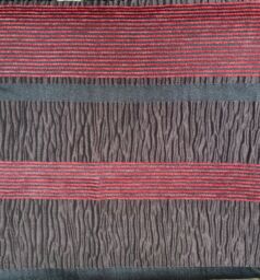 Striped Chenille Eyelet Curtains Red - thumbnail 3