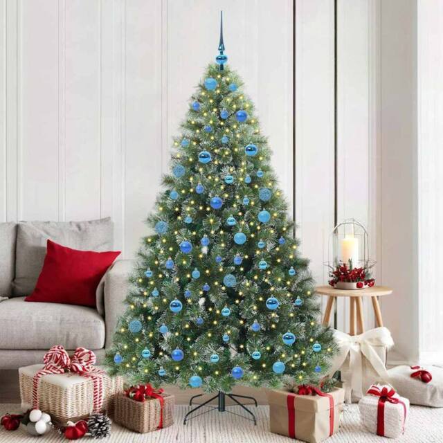 Berkfield Home Artificial Christmas Tree with 300 LEDs Green 180 cm PE & PVC - image 1