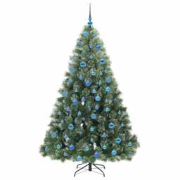 Berkfield Home Artificial Christmas Tree with 300 LEDs Green 180 cm PE & PVC - thumbnail 4