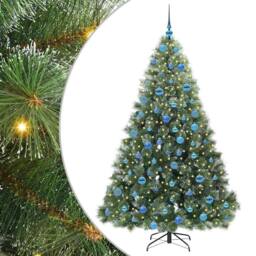 Berkfield Home Artificial Christmas Tree with 300 LEDs Green 180 cm PE & PVC - thumbnail 2