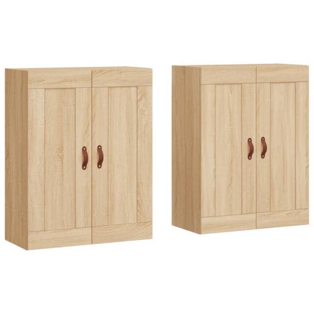 Berkfield Home Wall Mounted Cabinets 2 pcs Sonoma Oak Engineered Wood in Light Tan - image 1