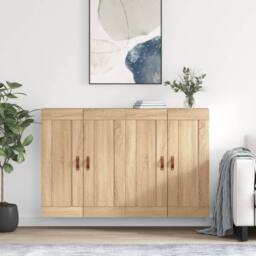 Berkfield Home Wall Mounted Cabinets 2 pcs Sonoma Oak Engineered Wood in Light Tan - thumbnail 2