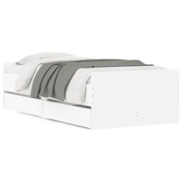 Berkfield Home Bed Frame with Drawers without Mattress White 90x190 cm Single - thumbnail 2
