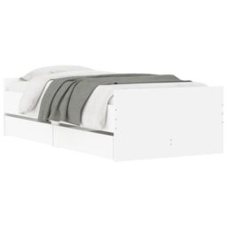 Berkfield Home Bed Frame with Drawers without Mattress White 90x190 cm Single - thumbnail 3