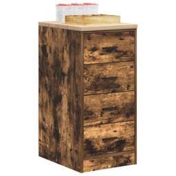 Berkfield Home Durable Garage Storage Cabinet Smoked Oak 40x51x85 cm Solid Wood Pine in Brown - Size: 40 x 51 x 85 cm - thumbnail 4