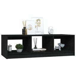 Berkfield Home Coffee Table Black 110x50x34 cm Solid Pinewood - Size: 110 x 50 x 34 cm - thumbnail 4
