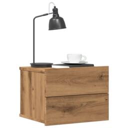 Berkfield Home Wall-mounted Bedside Cabinets 2 pcs Artisan Oak 40x32x30 cm in Brown - Size: 40 x 32 x 30 cm - thumbnail 2