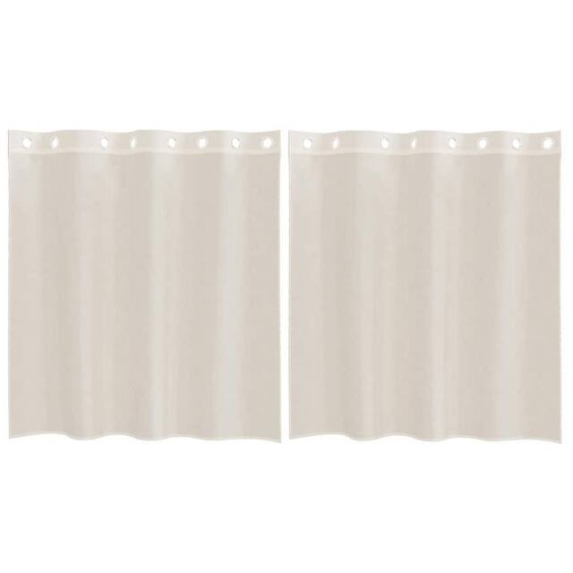 Berkfield Home Voile Curtains with Grommets 2 pcs Cream 140x140 cm - image 1