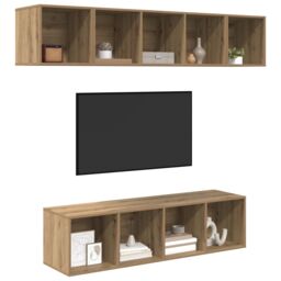 Berkfield Home 4 pcs Artisan oak 37 x 37 x 142.5 cm Engineered wood in Brown - thumbnail 3