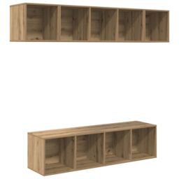 Berkfield Home 4 pcs Artisan oak 37 x 37 x 142.5 cm Engineered wood in Brown - thumbnail 2