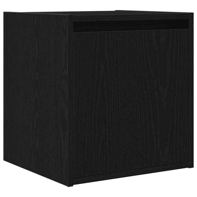 Berkfield Home Wall-Mounted Bedside Cabinet Black 38x34x40 cm - Size: 38 x 34 x 40 cm - image 1