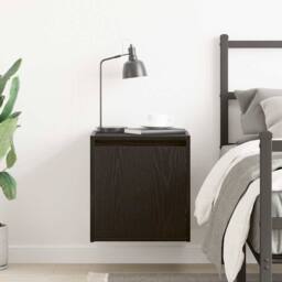 Berkfield Home Wall-Mounted Bedside Cabinet Black 38x34x40 cm - Size: 38 x 34 x 40 cm - thumbnail 3