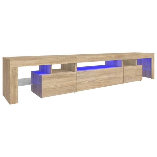 Berkfield Home TV Cabinet with LED Lights Sonoma Oak 215x36.5x40 cm - image 1