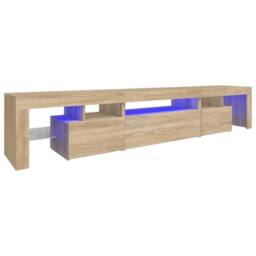 Berkfield Home TV Cabinet with LED Lights Sonoma Oak 215x36.5x40 cm - thumbnail 1