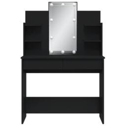 Berkfield Home Dressing Table with LED Lights Black 96x40x142 cm - Size: 96 x 40 x 142 cm - thumbnail 5