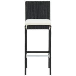 Berkfield Home 5 Piece Garden Bar Set with Cushions Poly Rattan Black - thumbnail 4